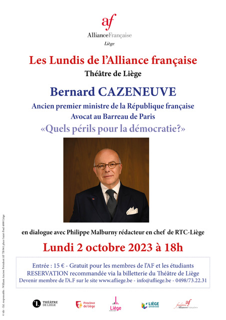 2 octobre Conférence de Bernard Cazeneuve Théâtre de Liège 18KH
