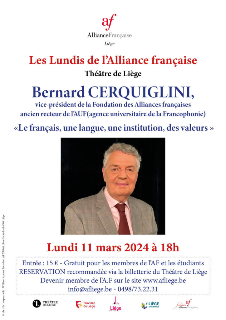 11 mars 2024 Bernard Cerquiglini Théâtre de Liège